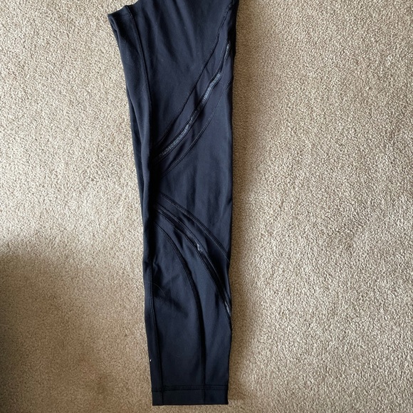 Black mesh cutout 7/8”highwaist lululemon pants - Picture 2 of 4
